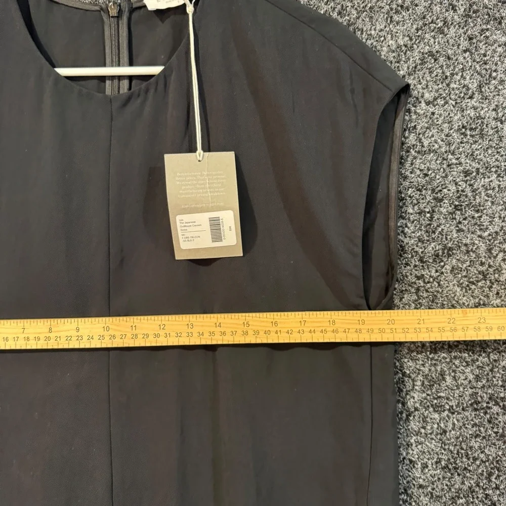 NWT EVERLANE The Japanese GoWeave Cocoon Dress Black Sleeveless‎ Midi Size 2 - Picture 3 of 6